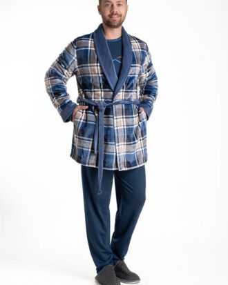 Ανδρική ρόμπα φλις καρό RELAX 3225148 ραφ