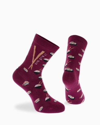 Γυναικείες κάλτσες WALK βαμβακερές  με σχέδιο W132-11 39 μελιτζανί