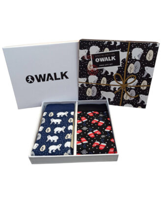 Χριστουγεννιάτικες κάλτσες Walk BAMBOO ως τη μέση της γάμπας. 2 ζεύγη σε μοναδικό Gift Box WALK CHR-33