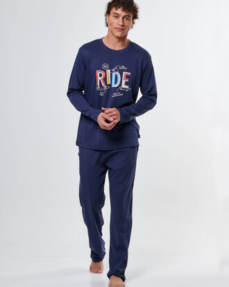 Ανδρική πυτζάμα APPLE βαμβακερή interlock COOL 0510298 navy