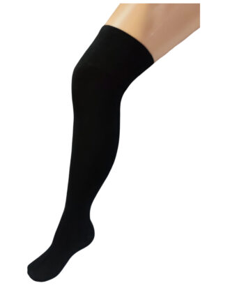Βαμβακερές κάλτσες πάνω από το γόνατο χωρίς λάστιχο sapoo soft socks DRE_4448 μαύρο