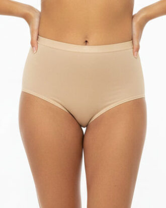 Βαμβακερή γυναικεία κυλότα 3/4 froufrou 90 MIDI 95% βαμβάκι 5% elastane με υφαντό λάστιχο μπεζ