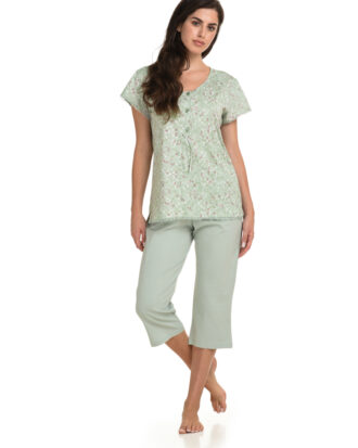 Primavera γυναικεία πυτζάμα κάπρι με κοντό μακίκι 100% βαμβάκι Π276 ΤΥΠΟΣ