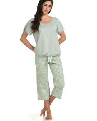 Primavera γυναικεία πυτζάμα κάπρι με κοντό μακίκι 100% βαμβάκι Π290 ΤΥΠΟΣ
