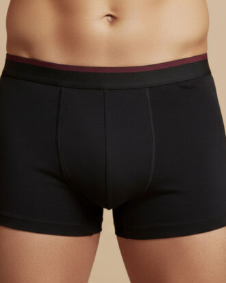 Ανδρικό βαμβακερό μπόξερ με διπλό καβάλο sapoo 101 Boxer μαύρο