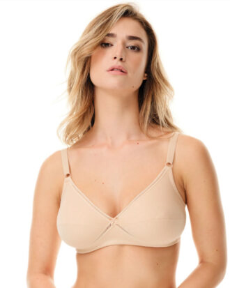 Βαμβακερό σουτιέν χωρίς μπανέλα MIRA SPIMAN μπεζ