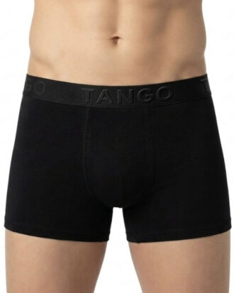 TANGO boxer βαμβακερό με εξωτερικό λάστχο TANGO 563BL Μαύρο-μαύρο