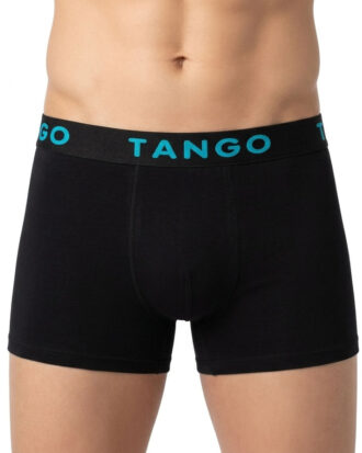 TANGO boxer βαμβακερό με εξωτερικό λάστχο TANGO 563T Μαύρο-Μαύρο/Τυρκουάζ