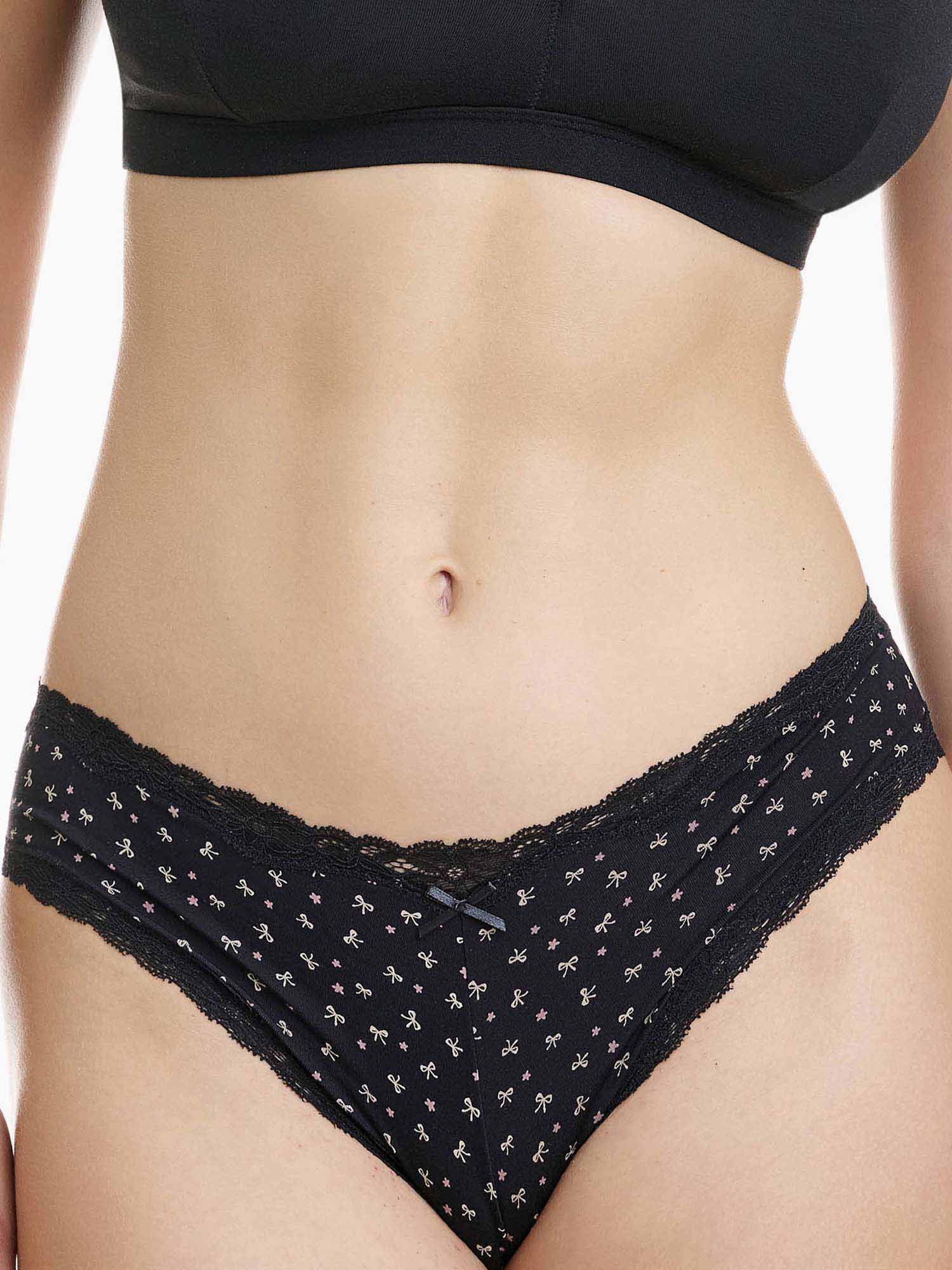 Γυναικεία εσώρουχα μπαμπού WALK Brazilian brief BAMBOO με δαντέλα και σχέδιο ΔΥΑΔΑ W2014-83