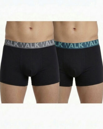 Βαμβακερό μπόξερ WALK ανδρικό 2 τεμάχια 26s-W1755-1 0202 μαύρο-μαύρο