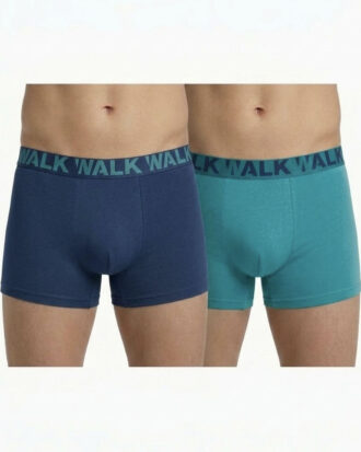 Βαμβακερό μπόξερ WALK ανδρικό 2 τεμάχια 26s-W1755-1 0374 μπλε σκούρο- σμαραγδί