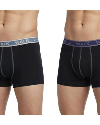 Ανδρικό Μπόξερ WALK βαμβακερό 2 τεμάχια 26s-W1756 0202 ΜΑΥΡΟ