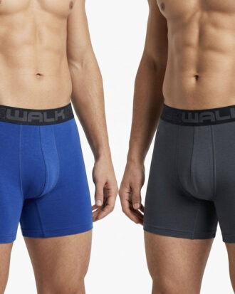 Μακρύ BOXER WALK βαμβακερό 2 τεμάχια W1764-2 0847 Ανθρακί-Ρουά