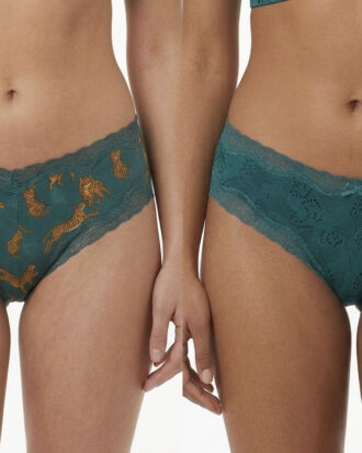 Γυναικεία εσώρουχα μπαμπού WALK Brazilian brief BAMBOO με δαντέλα και σχέδιο ΔΥΑΔΑ W2014-79