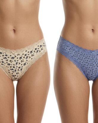 Γυναικεία εσώρουχα μπαμπού WALK Brazilian brief BAMBOO με δαντέλα και σχέδιο ΔΥΑΔΑ W2014-80