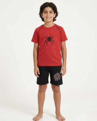 Πυτζάμα εφηβική κοντομάνικη για αγόρι 100% βαμβάκι GALAXY 317-26 κόκκινο