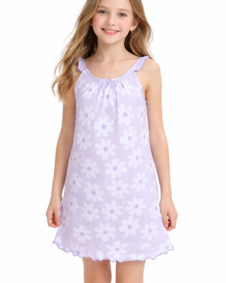 Παιδικό νυχτικό βαμβακερό 100% χωρίς μανίκι GALAXY 70-26 λιλά