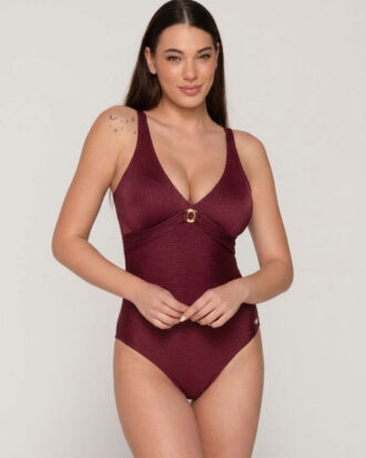 Γυναικείο ολόσωμο μαγιό LUNA Gold με ελαφριά ενίσχυση LUNA 94658 μπορντό