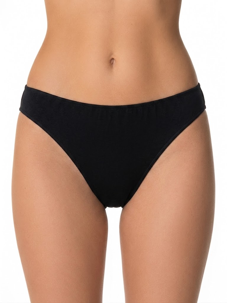 Γυναικείο Βαμβακερό Σλιπ Basic / High-Leg FAY 313 ΜΑΥΡΟ