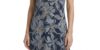 26s-425-1 Floral Midi Φόρεμα με V και Κοντό Μανίκι – Μπλε/Μπεζ