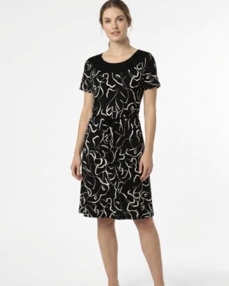 Γυναικείο Φόρεμα Super Jersey Μαύρο με Abstract Μοτίβο PD Collection 5549-066 ΜΑΥΡΟ