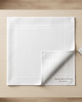 Κλασικό Λευκό Βαμβακερό Μαντήλι 44x44cm 100% βαμβάκι ATTICA