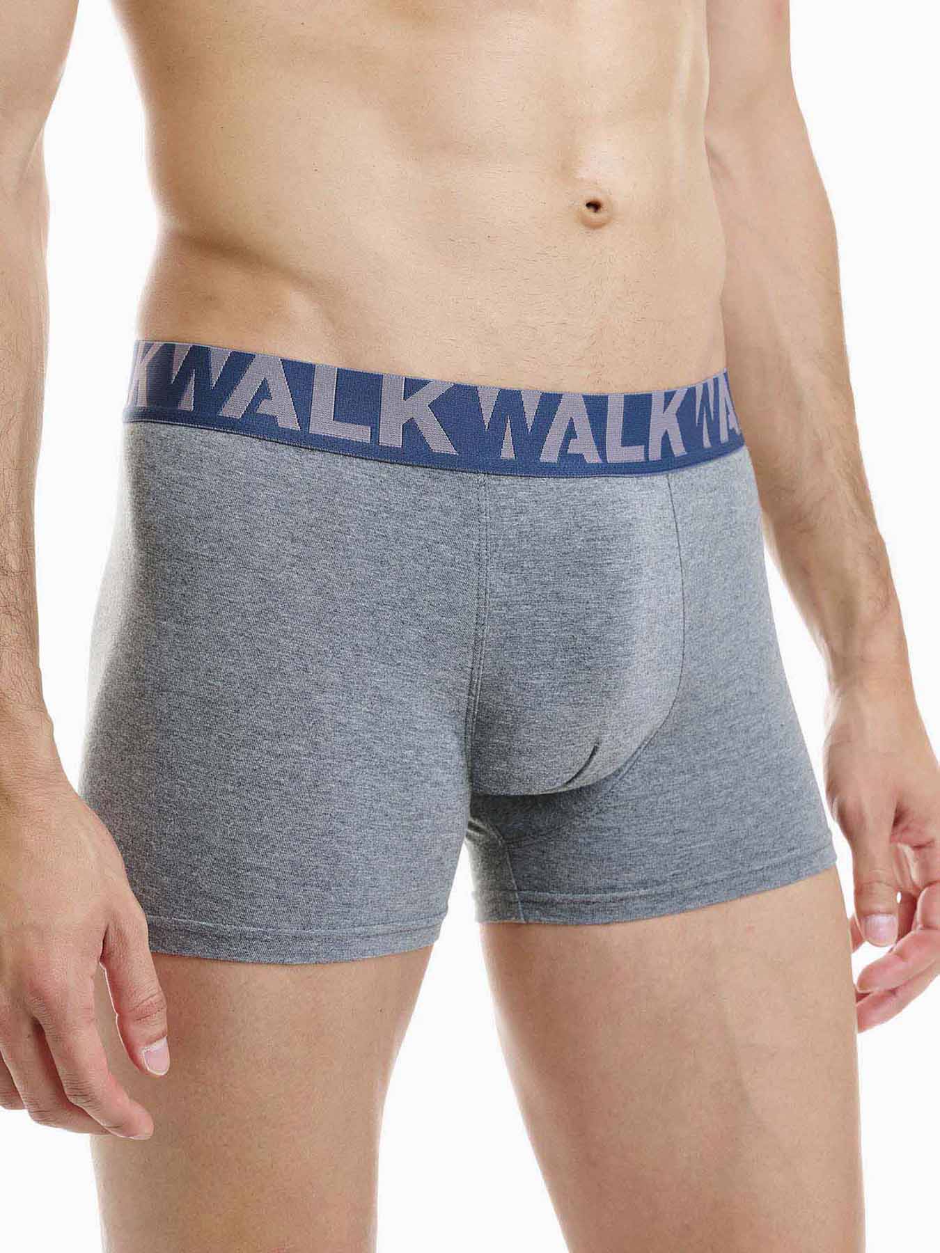 Βαμβακερό μπόξερ WALK ανδρικό 2 τεμάχια 26-W1755-1 0609 ΜΠΛΕ ΤΖΙΝ ΜΕΛΑΝΖΕ - ΑΝΘΡΑΚΙ ΜΕΛΑΝΖΕ