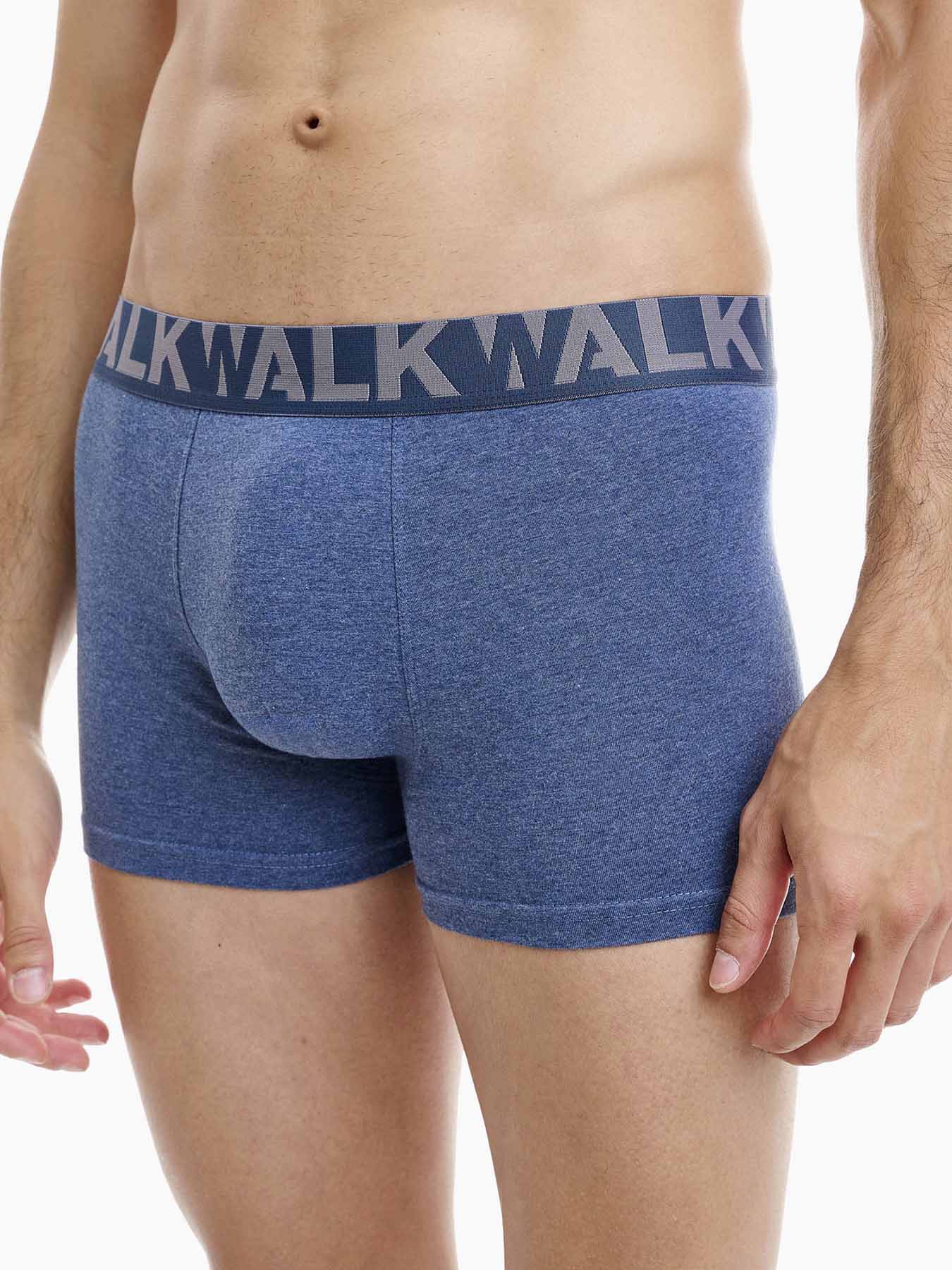 Βαμβακερό μπόξερ WALK ανδρικό 2 τεμάχια 26-W1755-1 0609 ΜΠΛΕ ΤΖΙΝ ΜΕΛΑΝΖΕ - ΑΝΘΡΑΚΙ ΜΕΛΑΝΖΕ