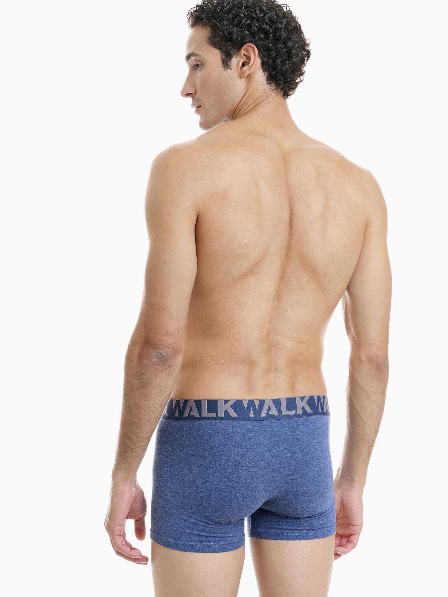 Βαμβακερό μπόξερ WALK ανδρικό 2 τεμάχια 26-W1755-1 0609 ΜΠΛΕ ΤΖΙΝ ΜΕΛΑΝΖΕ - ΑΝΘΡΑΚΙ ΜΕΛΑΝΖΕ